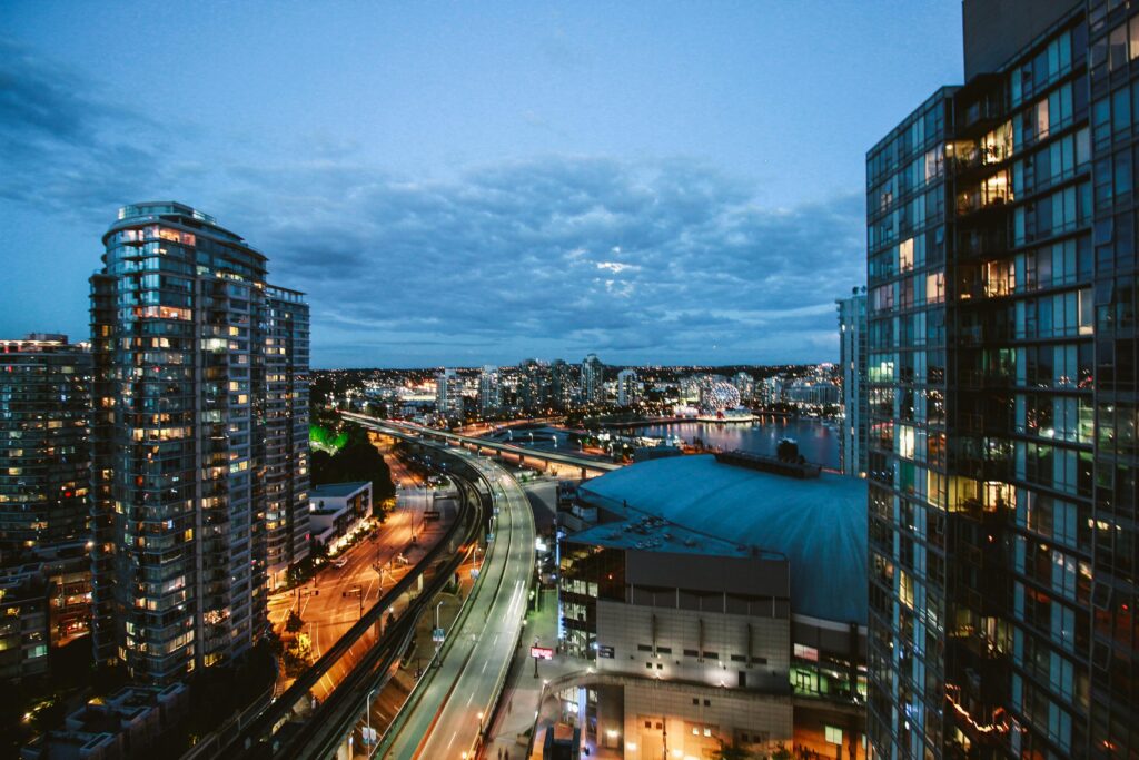 Downtown Vancouver in the evening